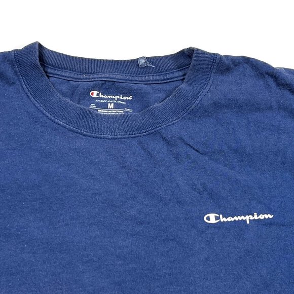 Champion T-Shirt Womens Medium Blue Short Sleeve Crewneck Tee Cotton - Picture 2 of 4